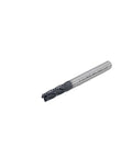 Roughing end mill, HSS, square-nose, 4-flute, 1/4 in shank, 3/4 in flute length.