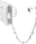 Texas Security Bolt 3 Inch Ring Lock For Swing In Doors Stamped Steel White Painted Heavy Duty Secondary Inside Lock With Fasteners Included Easy Install Keeps Door From Being Opened From Inside showing white security chain