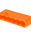 Heavy Duty 6-Station Adjustable Battery Welding Clamp Fixture Holder For Lithium Cells With Durable Industrial Plastic Build And Secure Grip, orange plastic holder for battery welding.