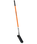 Heavy Duty Trench Shovel For Digging With 56 Inch Orange Fiberglass Handle And Narrow Spade, V Cut High Strength Steel