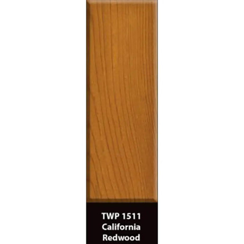 California Redwood Low Voc Exterior Wood Stain For Decks And Fences sample panel showcasing rich wood grain finish.