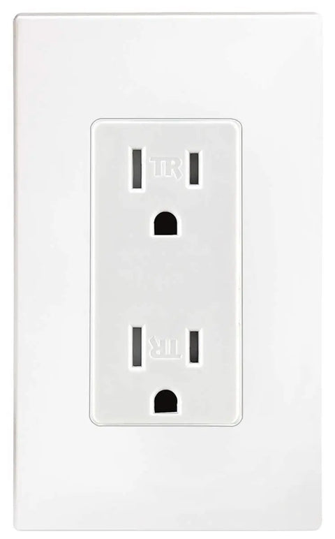 15 Amp Decora Tamper Resistant Duplex Wall Outlet White 10 Pack T5325-WMP Heavy Duty Electrical Receptacle