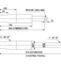 Technical diagram of Heavy Duty Rotating Cable Actuator Gas Lift Cylinder For Mirra Embody Setu Office Chairs with dimensions