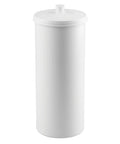 Freestanding Toilet Paper Storage Holder With Lid For 3 Extra Rolls White Floor Stand Organizer For Bathroom Discreet Modern Design