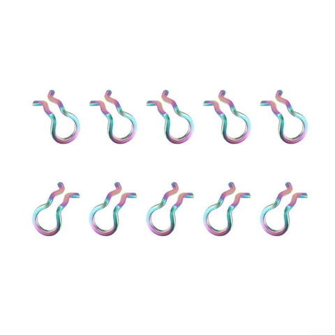 Rainbow Stainless Steel Bike Brake Caliper Spring Clips 10 Pack For Shimano XT SLX And More Universal Fit Built Tough Rust Resistant Easy Install Clips For Caliper Pins, rainbow clips set