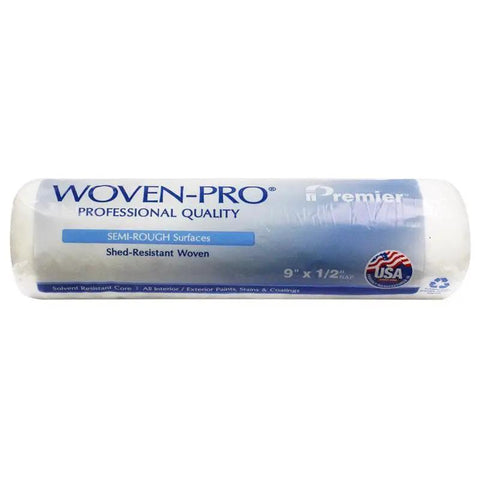 Heavy Duty Polyester Paint Roller Cover Built For Semi Rough Wall Surfaces With Thick Nap Weave, 9 inch x 1/2 inch, Shed-Resistant.