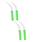 Go-To 4 Pack Stainless Steel Weeding Sickle Set with green handles for grass cutting, harvesting, and weeding in gardens and farms.