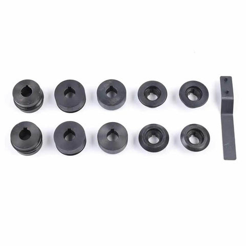 Set of 6 die sets for 7 Inch Sheet Metal Bender With 6 Die Sets And 22 Gauge Capacity, shown on a white background.
