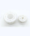 Two Speed Hi Low Plastic Double Gear Set For CJ0618 Mini Lathe Series Replacement Part Built For Small Metal Projects And Handles Tough Cuts With Durable M2.25 Module 45mm Height 30mm Bore 29 Teeth, white plastic gears