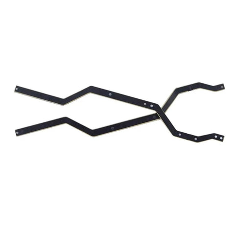 Brass 37G Side Frame Set For 1 By 18 Scale RC Car Chassis, lightweight 2 pieces, black beams shown flat