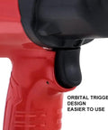 Close-up of 1/2 Inch Aluminum Air Impact Wrench Set Heavy Duty Beefy 1380 Ft Lbs showing ergonomic orbital trigger design.
