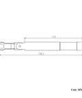 Technical drawing of Pro Grade SMA Torque Wrench For RF Connectors showing dimensions and design in MM, 8 In Lbs Torque 0.9 N m