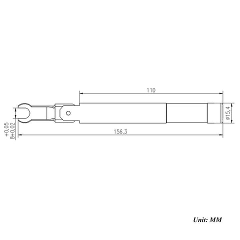 Technical drawing of Pro Grade SMA Torque Wrench For RF Connectors showing dimensions and design in MM, 8 In Lbs Torque 0.9 N m
