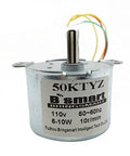 Bringsmart 50KTYZ 110V AC synchronous gear motor, 10 rpm, CW/CCW, metal housing, front view