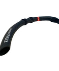 Floating Snorkel With Clip On Attachment For Freediving, Spearfishing, And Snorkeling, side angle view showing curve and clip