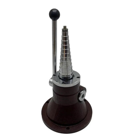 No Sweat Ring Size Adjustment Machine For Jewelry Enlargement And Reduction With Laser Etched Gauges and steel frame view from the side