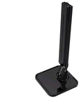 Side view of Eye Care LED Desk Lamp With 27 Recessed LEDs, 5 Brightness Levels, USB Charging Port, folded, black finish.
