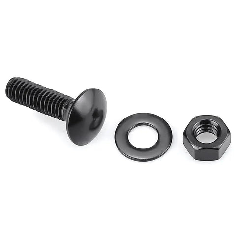 20 Piece Top Notch Carriage Bolt Kit With Hex Nuts And Flat Washers 5 16 by 1 1 2 304 Stainless Steel Black Coated fasteners set.