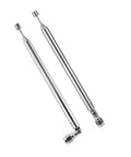 2-Pack 8-Section Telescopic Antenna With SMA Male Connector For TV AM FM Radio And Stereo Receiver Extends To 73.5 Centimeters Or 28.9 Inches Replacement Antenna Plug And Play Setup Silver Tone, silver telescopic antennas with SMA connectors, extended view