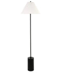 64 Inch Tall Floor Lamp With White Fabric Empire Shade In Blackened Bronze Finish Dope Modern Lighting For Living Room Bedroom Or Office Balanced Ambient Illumination Easy Assembly Sturdy Build.