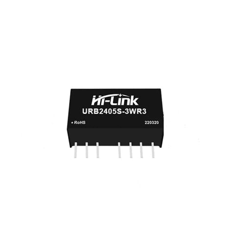 Rock Solid DC DC Isolated Converter Module With 24V To 3.3V 5V 9V 12V Outputs showing black compact module with pins for EV and hobbyist use.