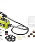 One Plus HP 18V Brushless Cordless Rotary Tool With Quick Change Collet For Fast Accessory Swaps Delivers 2x Power Under Load Includes 40 Accessories And Storage Case Tool Only with accessories displayed.