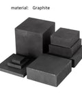 Graphite Block With Glossy Exterior For Electrodes And Sintering Applications, Square Plate 20x50x50mm, shown in stacked blocks