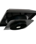 Top Tier Heavy Workhorse Roof Mount Whole House Fan For Flat Roofs With Zero Attic, 24 inch damper grille, sleek black design.