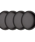 Matte Black Steel Closet Door Finger Pull Set, Slick Low Profile Recessed Sliding Door Handles, Pack Of Four, 2-1/8 Inch Pocket