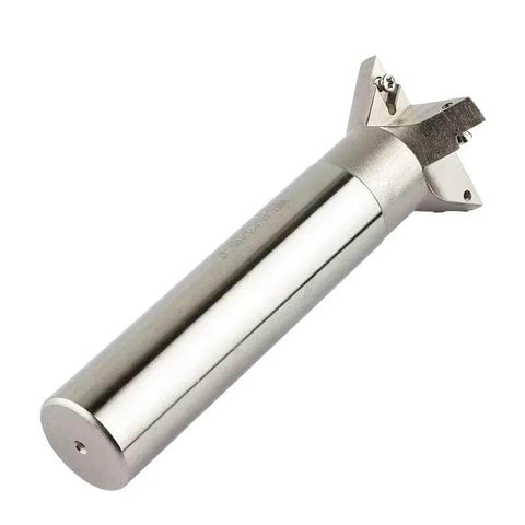 HSS dovetail cutter end mill side view with silver cylindrical shank