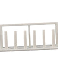 White plastic Six Hole Test Tube Organizer Rack for lab and classroom use, 21x10x7 cm, showing front view with six slots.