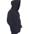 Side view of Arc Ready Unisex Athletic Sweatshirt In Navy Medium US, Fire Resistant FR Cotton, NFPA 2112 Certified And NFPA 70E CAT2 Compliant
