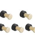 Slick Wall Mounted Tea Towel Hooks Built Tough 304 Stainless Steel Rustproof Robe And Coat Hangers For Bathroom Door Setup Top Shelf Premium Set Of Four Pieces in gold and black finish.