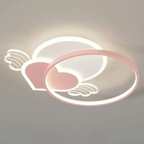 Heart Shaped LED Ceiling Light Pink Modern Flush Mount Acrylic Ceiling Fixture For Bedroom Living Room And Kids Room