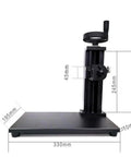 Handy Portable Surface Roughness Tester With Lifting Platform For Accurate Ra Rz Rq Rt Rp Rv R3z R3y RzJIS Rsk Rku Rsm Rmr Rx ISO DIN ANSI JIS Standards 128x64 OLED Display 100 Data Storage Handheld Or Desktop Measurement, black metal base