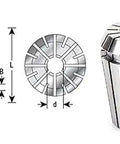 Quarter Inch Diameter Spring Collets ER32 Pro Grade Industrial For CNC Milling And Fabrication CO174 with dimensions shown