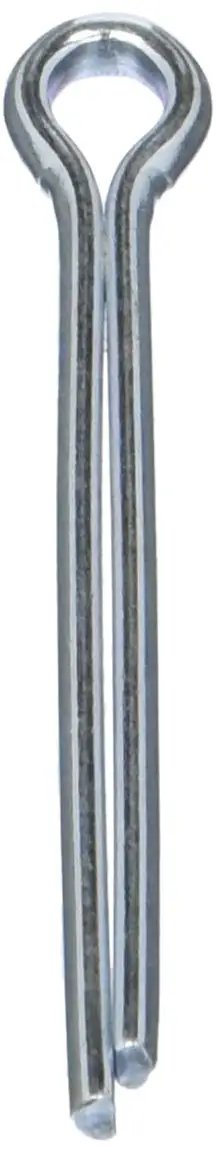3/16 x 2 Inch Cotter Pin With Extended Prong, lightweight metal retaining pin for easy insertion and secure locking, front view