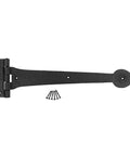 15 Inch Black Wrought Iron Strap Hinge With Spade Tip Heart Style For Doors And Gates Includes Mounting Hardware Pack Of 2