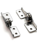 Two Torque Shaft Hinges with Adjustable Damping 2.0 N.M shown in stainless steel, suitable for tables, doors, and cabinets.