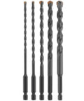 Bosch IMC500 5pc Impact MultiConstruction drill bit set; five black oxide twist bits.