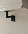 Square Handrail Brackets For Staircase With Screws Five Pack Textured Black Matte Finish Heavy Duty Steel Brackets Installed On Wall