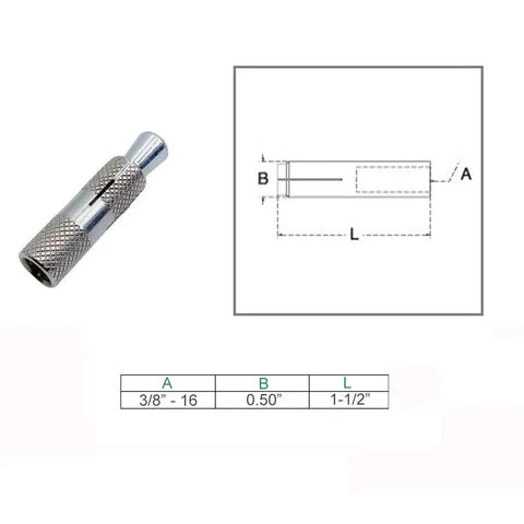 Badass Marine Hardware Hella Solid 304 Stainless Steel 3 8 16 Thread Drop In Anchor Fastener Bolt Grip Locking Rigging For Boats Yachts And Watercraft