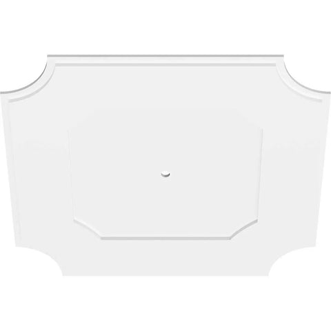 White 36 Inch Ceiling Medallion PVC Urethane Contemporary Architectural Grade Decor Ready To Paint Canopy front view