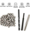 50 Piece Stainless Steel Helicoil Thread Repair Kit Set For Aluminum And Low Strength Materials M2.5 X 2D Inserts with tools