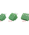 50 Pack 2.54mm 0.1 Inch Pitch PCB Mount Screw Terminal Block Connector 2P 3P 4P 150V 6A Rating, Supports 18 to 26 AWG Wires