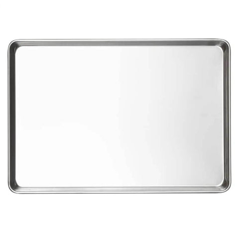 Beefy Heavy Duty Aluminum Full Size Sheet Pan 26 By 18 Inch With Reinforced Rim And Rimmed Edges Dishwasher Safe 392F Baking Roasting