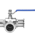 Badass Stainless Steel Sanitary Ball Valve With PTFE Lining And Locking Handle For Heavy Duty Fluid Control and durable construction.