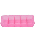 Solid Plastic Underwear Organizer Box With Five Grid Dividers For Closet Drawer Storage slick pink design for socks and gloves.