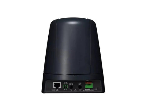 Top Tier Indoor Pan Tilt Zoom Surveillance Camera Packin 20x Optical Zoom And Autofocus For Sharp 1080p Footage At 60 Frames Per Second With 340 Degree Rotation And Smart Shade Control For Zero Stress Monitoring Around The Clock, rear view showcasing inputs and connectors.