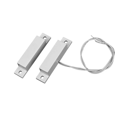 MC-32 NC Surface Mount Magnetic Reed Switch For Home Security Windows And Doors, Wired Contact Sensor Alarm in white finish.